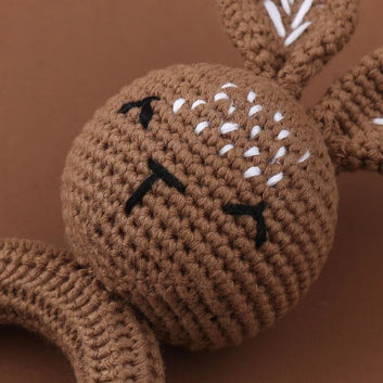 1Pc Bunny Wooden Ring Crochet Cartoon