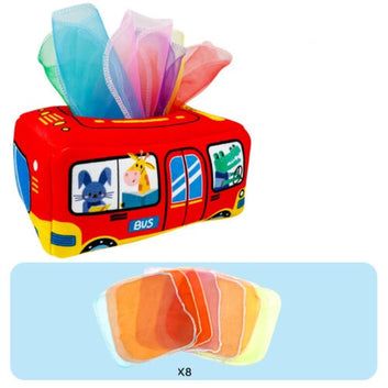 Baby Montessori Toys Infant Pull Along Magic Tissue Box