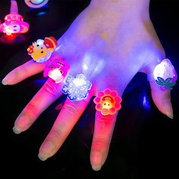 10/5Pcs Cartoon LED Luminous Finger Rings