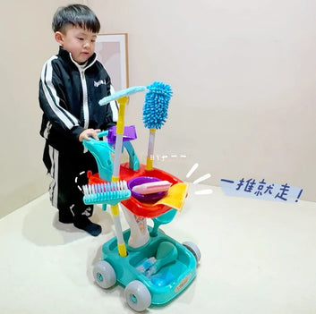 Children's Cleaning Cart Little Yellow Duck Rabbit Sweeping Tool Box