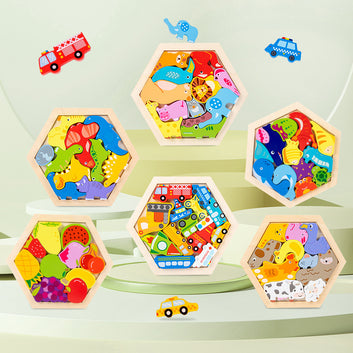 Baby toy Wooden jigsaw Puzzle Creative 3D Puzzle