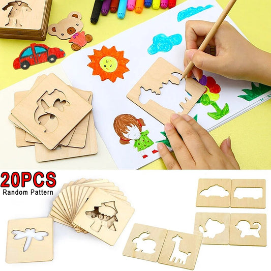 Drawing Toys Wooden DIY Painting Template Stencils