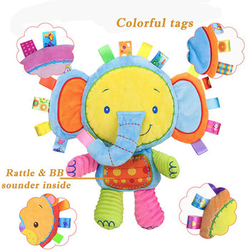 Stuffed Animal Soft Toy Lovey Elephant Plush Bell Toy