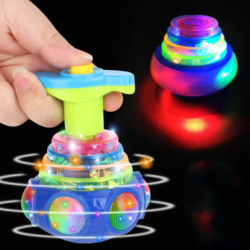 Bagged Round Luminous Toy Light Music Rotating Gyro Fidget Spinner