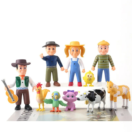 10pcs/set Cute Happy Farm Action Figures