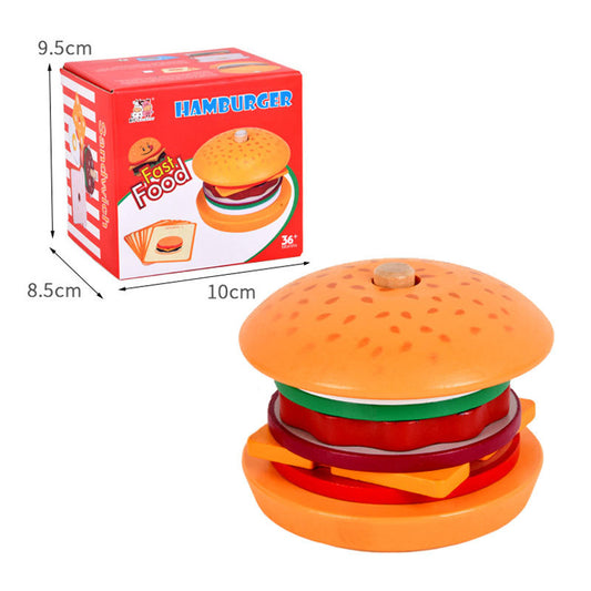 Montessori Wooden Burger Stacking Toys For Toddler