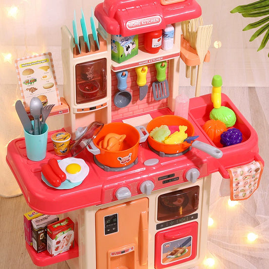 Kitchen Toys Artificial Kitchenware Cooking Full Set Play House Girl Baby Children's Birthday Gifts Girls