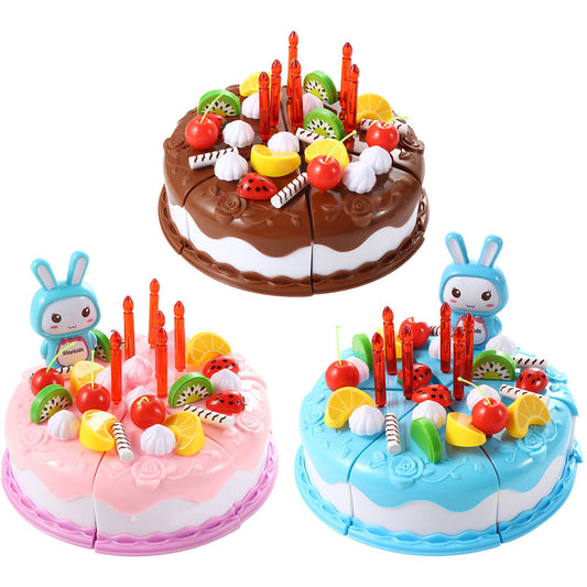 Pretend Play Kitchen Toys Fruit Birthday Cake Cutting Toy