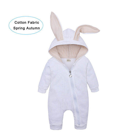 Baby Girls Rabbit Rompers for 0-12M Winter Fleece Babi Girl Clothes Baby Clothes Newborn Bunny Ear Costume Winter Baby