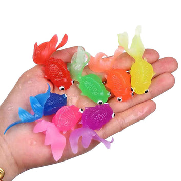 10Pcs/Set Kawaii Simulation Rubber Goldfish Baby Bath toys