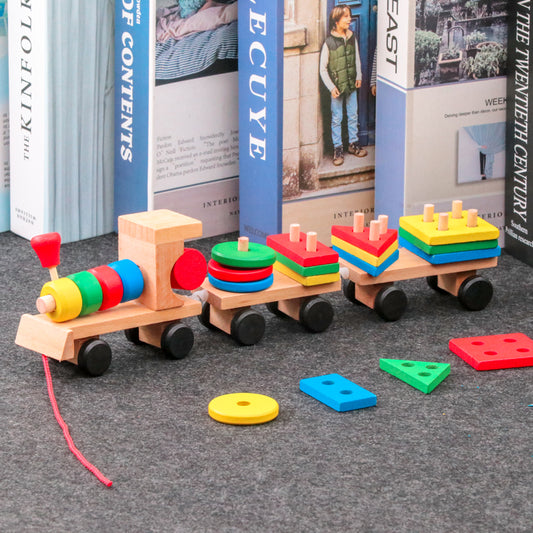 Wooden Train Toy for Toddlers